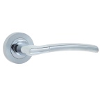 Jedo Lorenzo Door Handle on Rose Polished Chrome/Satin Chrome