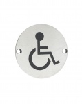 Stainless Steel Signage - Disabled - 76mm dia