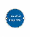 Signage - Fire Door Keep Clear - 76mm dia