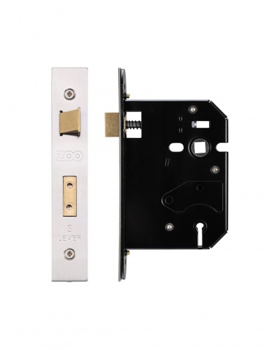 3 Lever Replacement Sash Lock - 76mm c/w Stainless Steel Forend and Strike - Keyed Alike